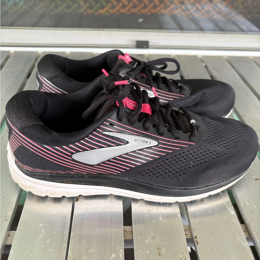 Brooks Black and Pink Athletic Shoes with Breathable Mesh